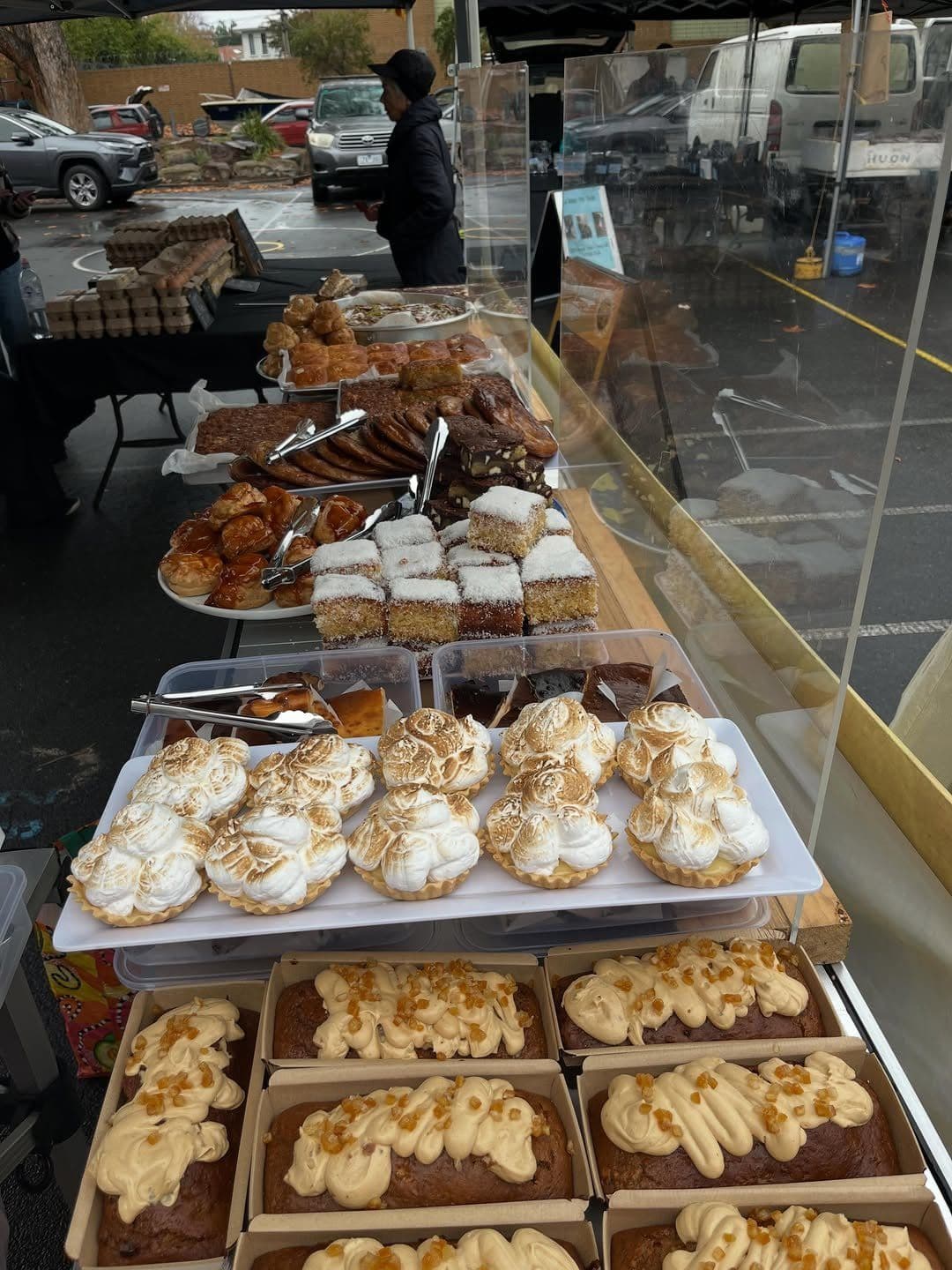 Market table of Sicilian pastries