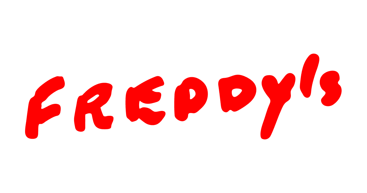 Freddy's Pizza red handwritten-style logo on white background