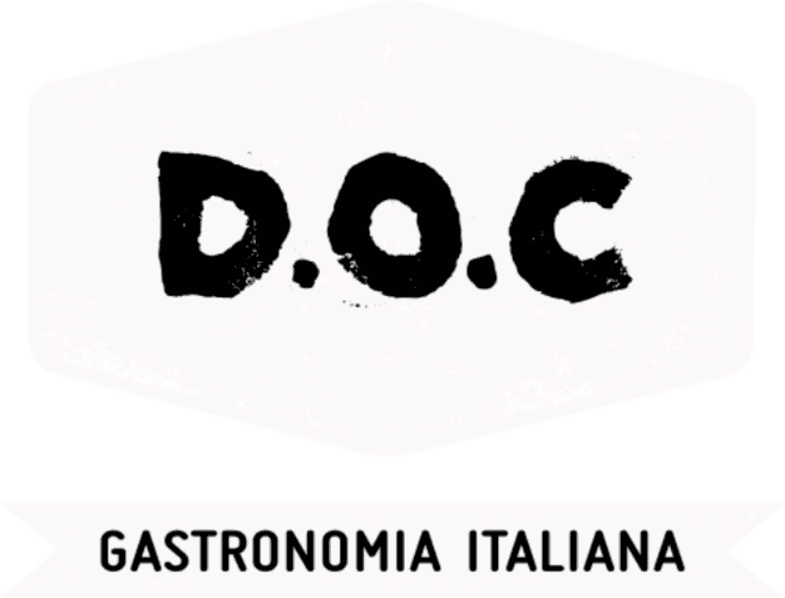 D.O.C Gastronomia Italiana logo emblem black and white