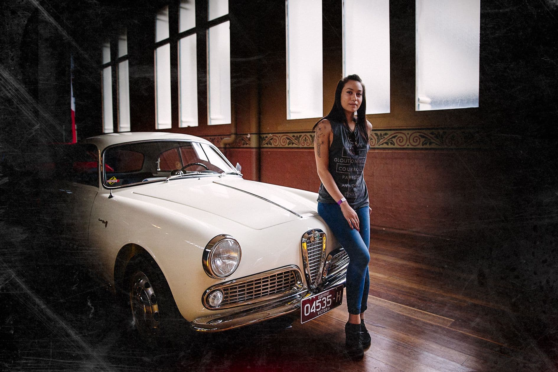 A classic Italian car on display at the Royal Exhibition Building