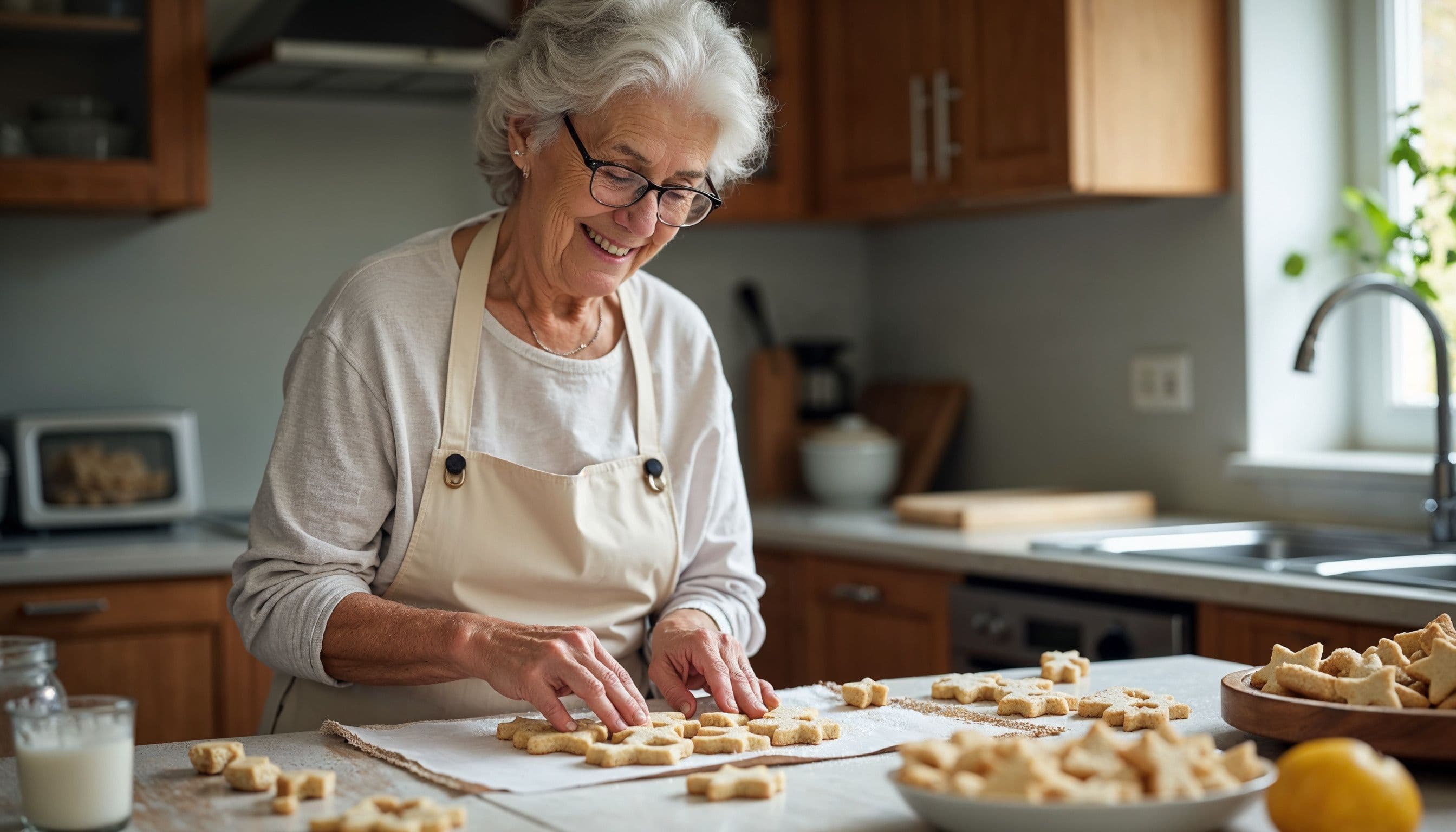 Illustrated nonna holding a rolling pin