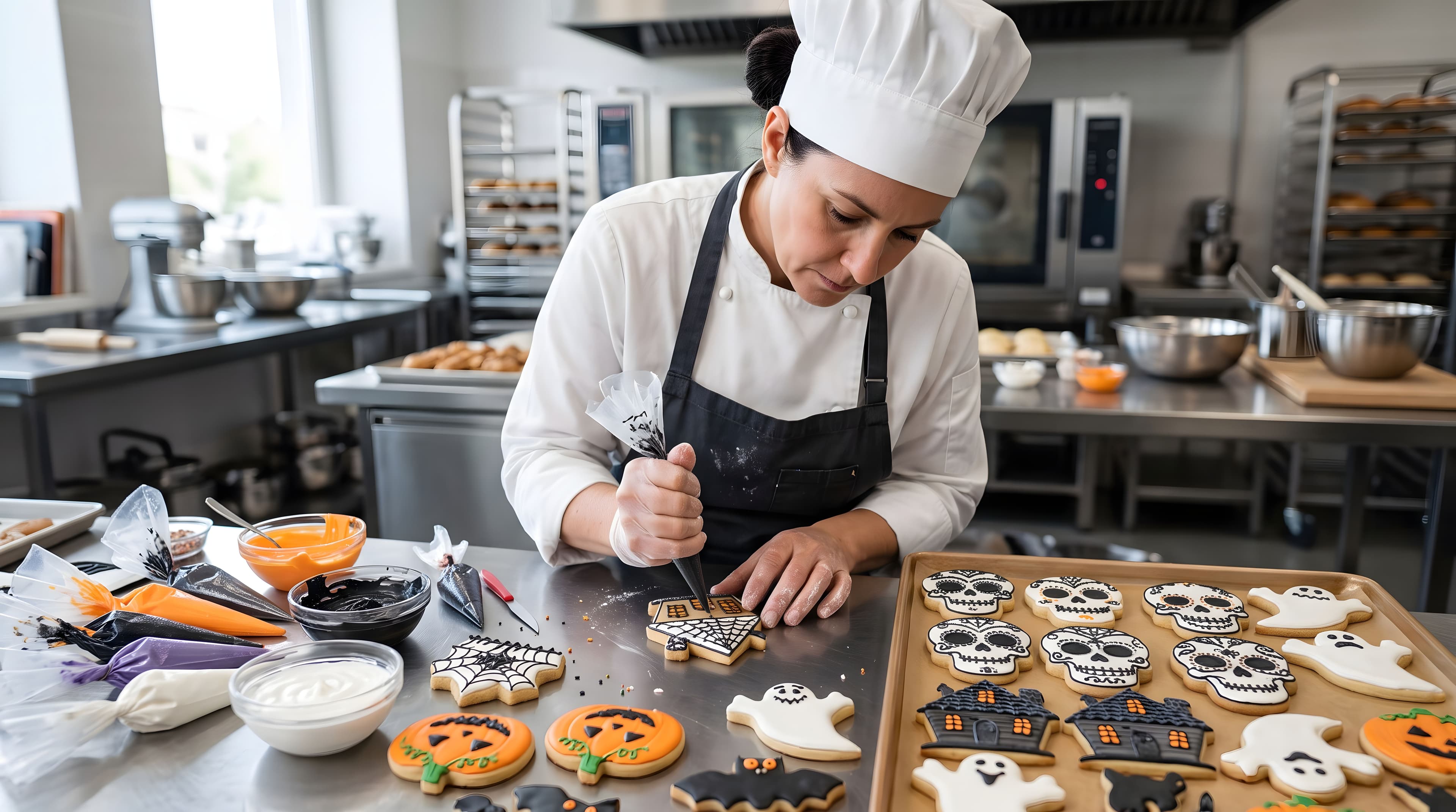 Illustrated young chef holding a plate