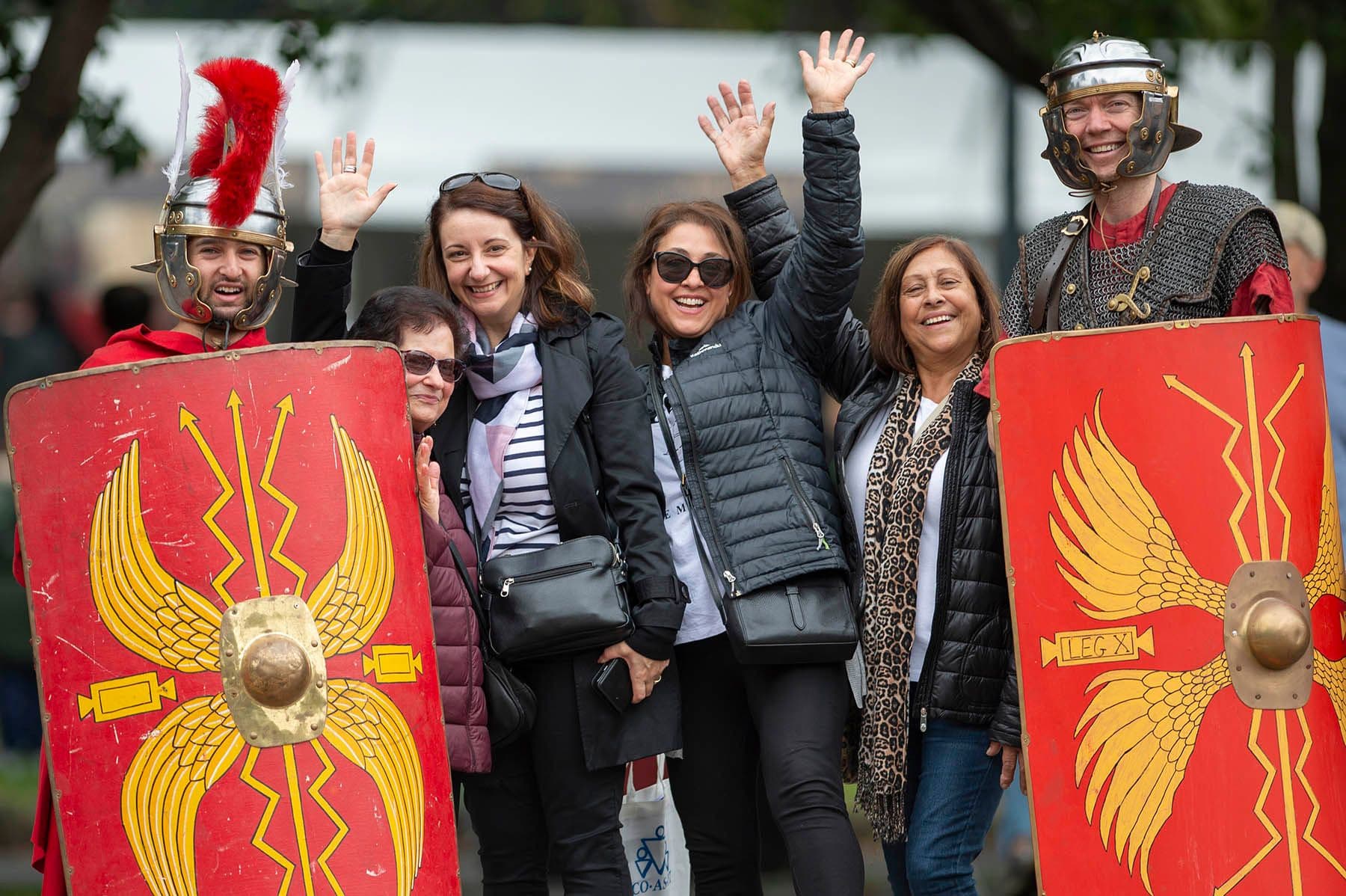 Costumed Roman legionaries at the Italian Festa