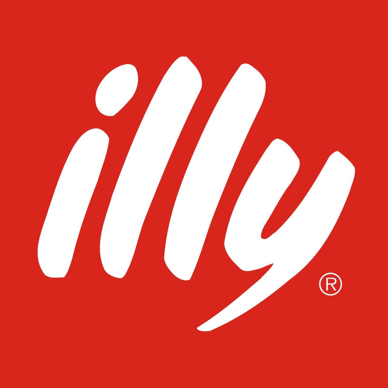 Illy coffee brand logo on red background