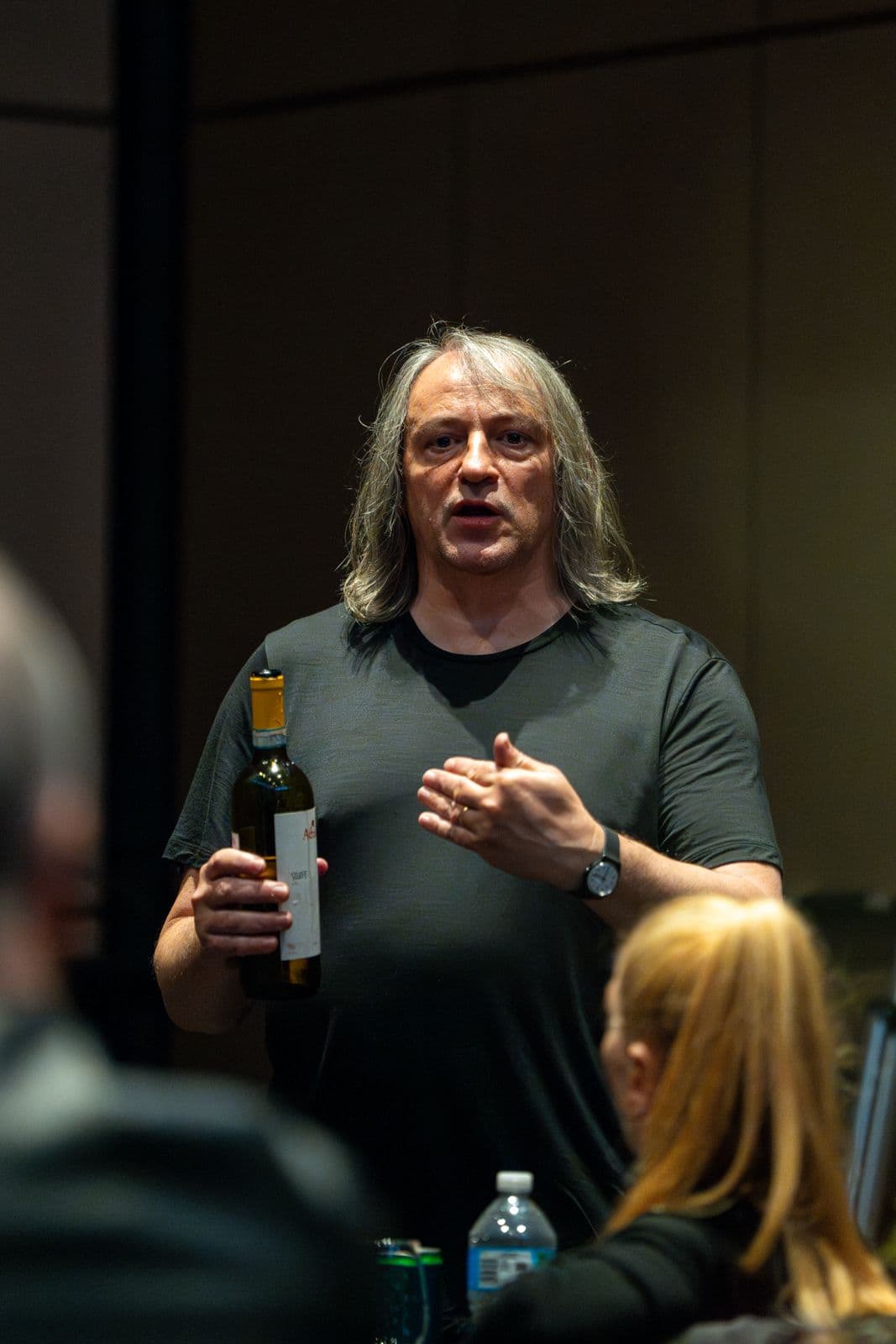 A sommelier live on stage