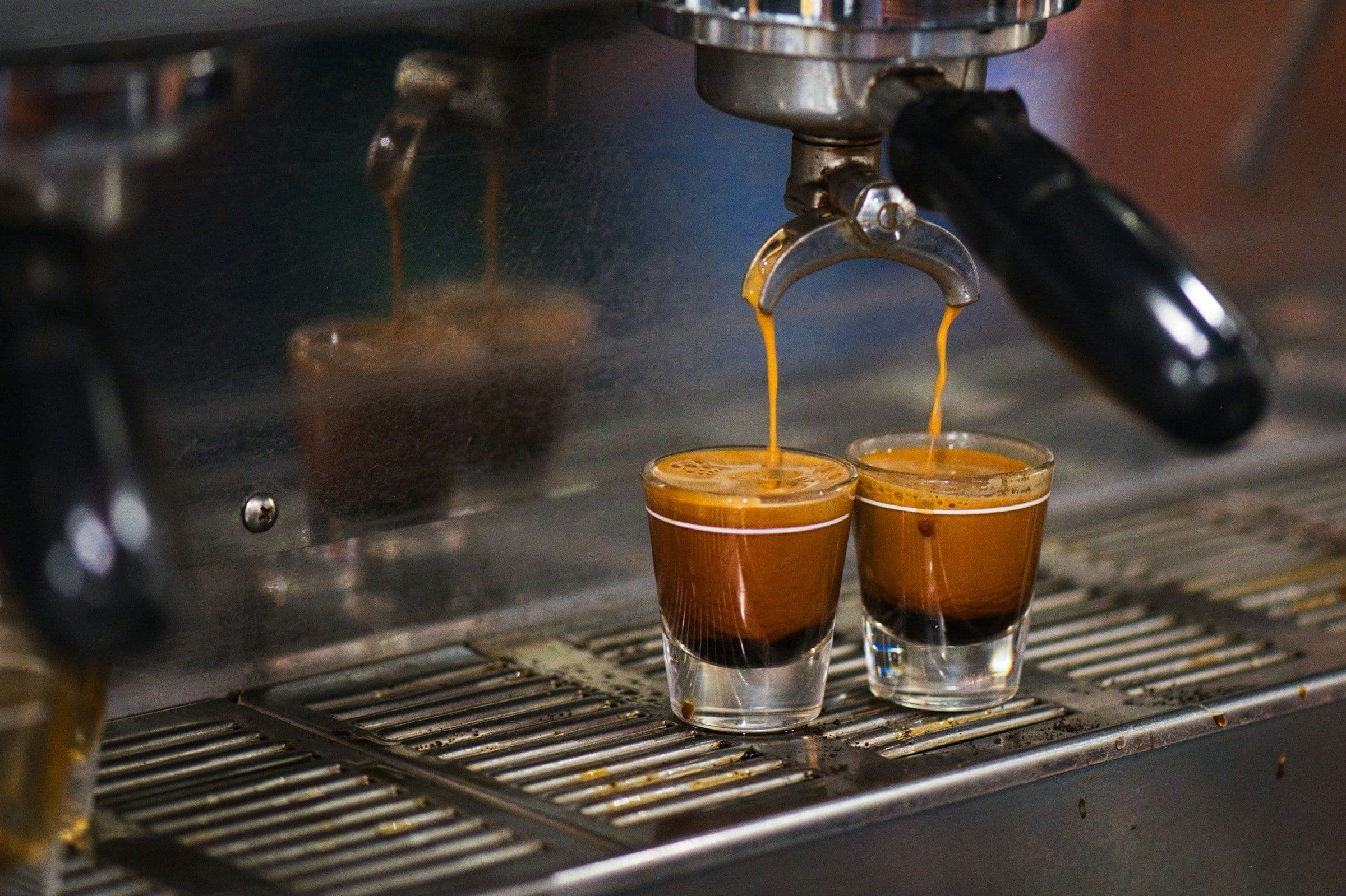 Espresso pouring from a coffee machine