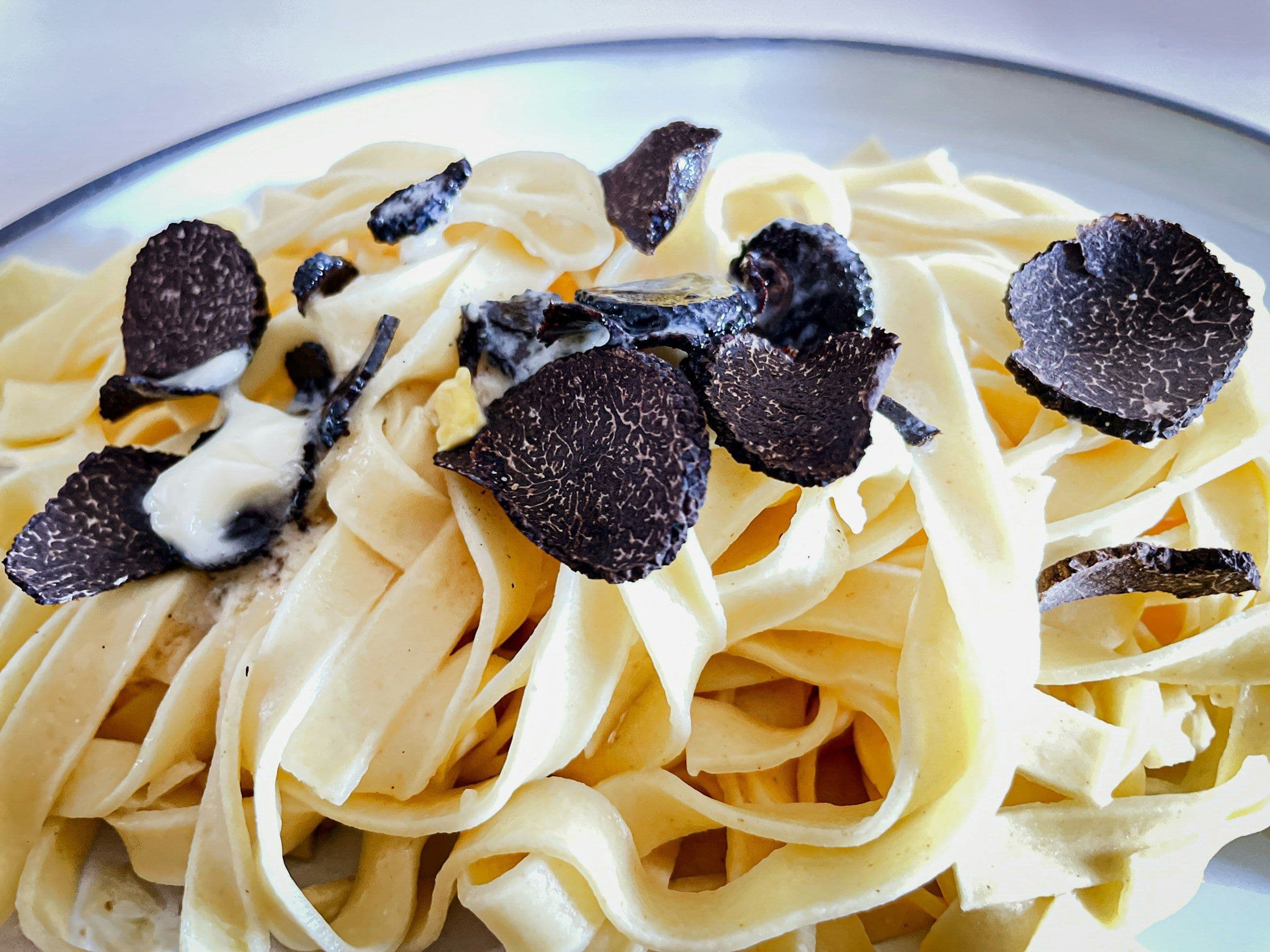 Tagliatelle with shaved black truffle