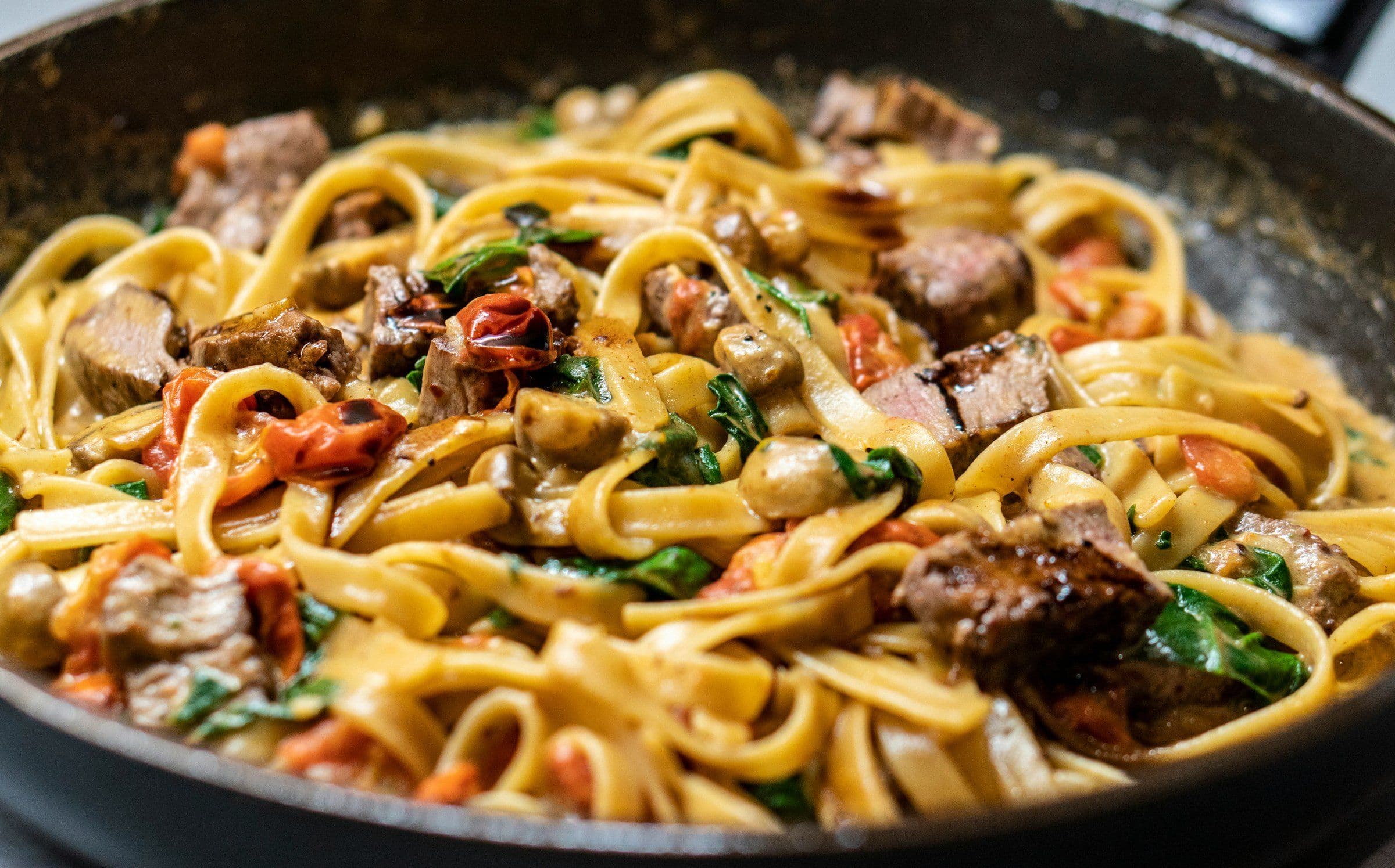 Bowl of pasta in tomato sauce