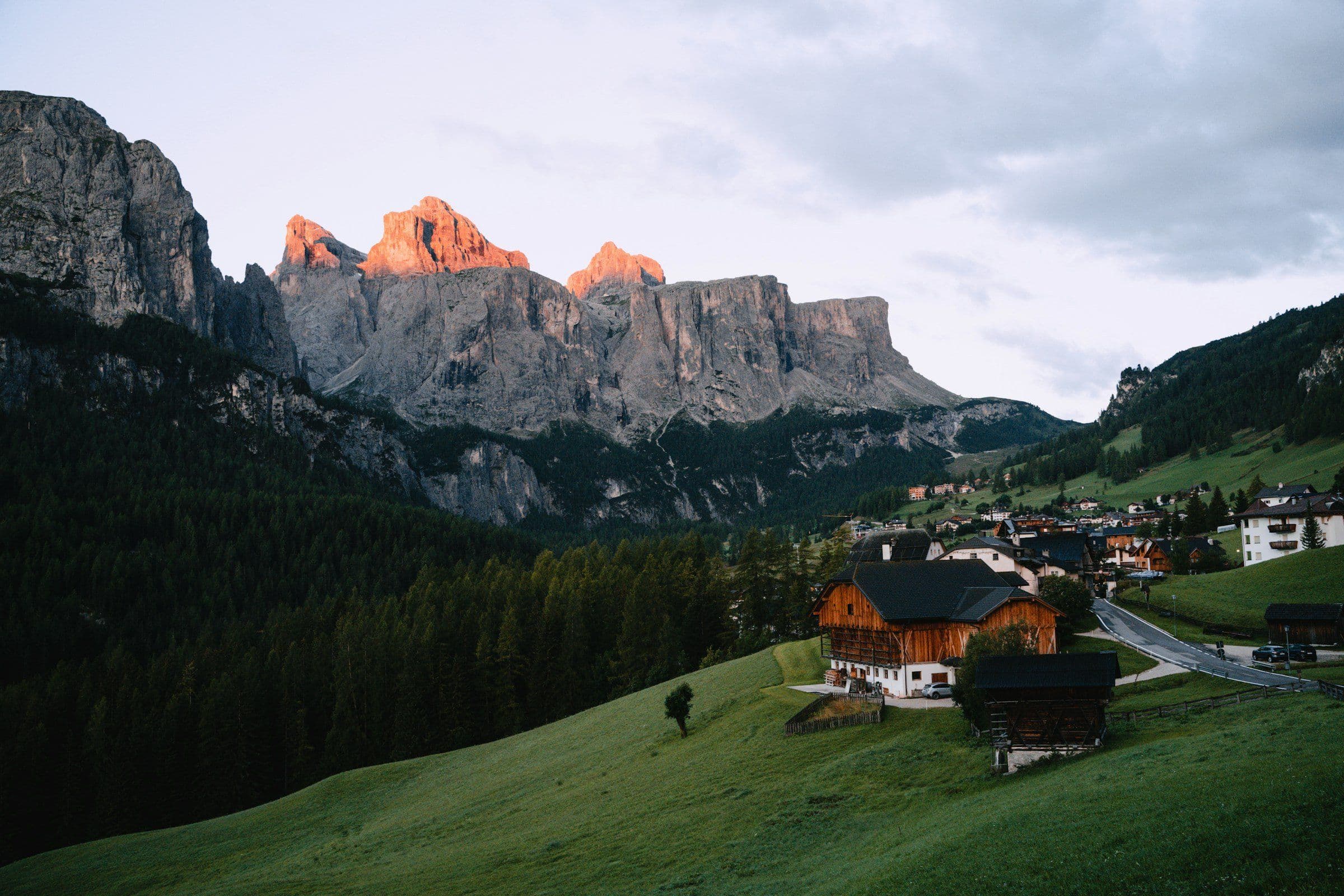 Village beneath the Dolomites